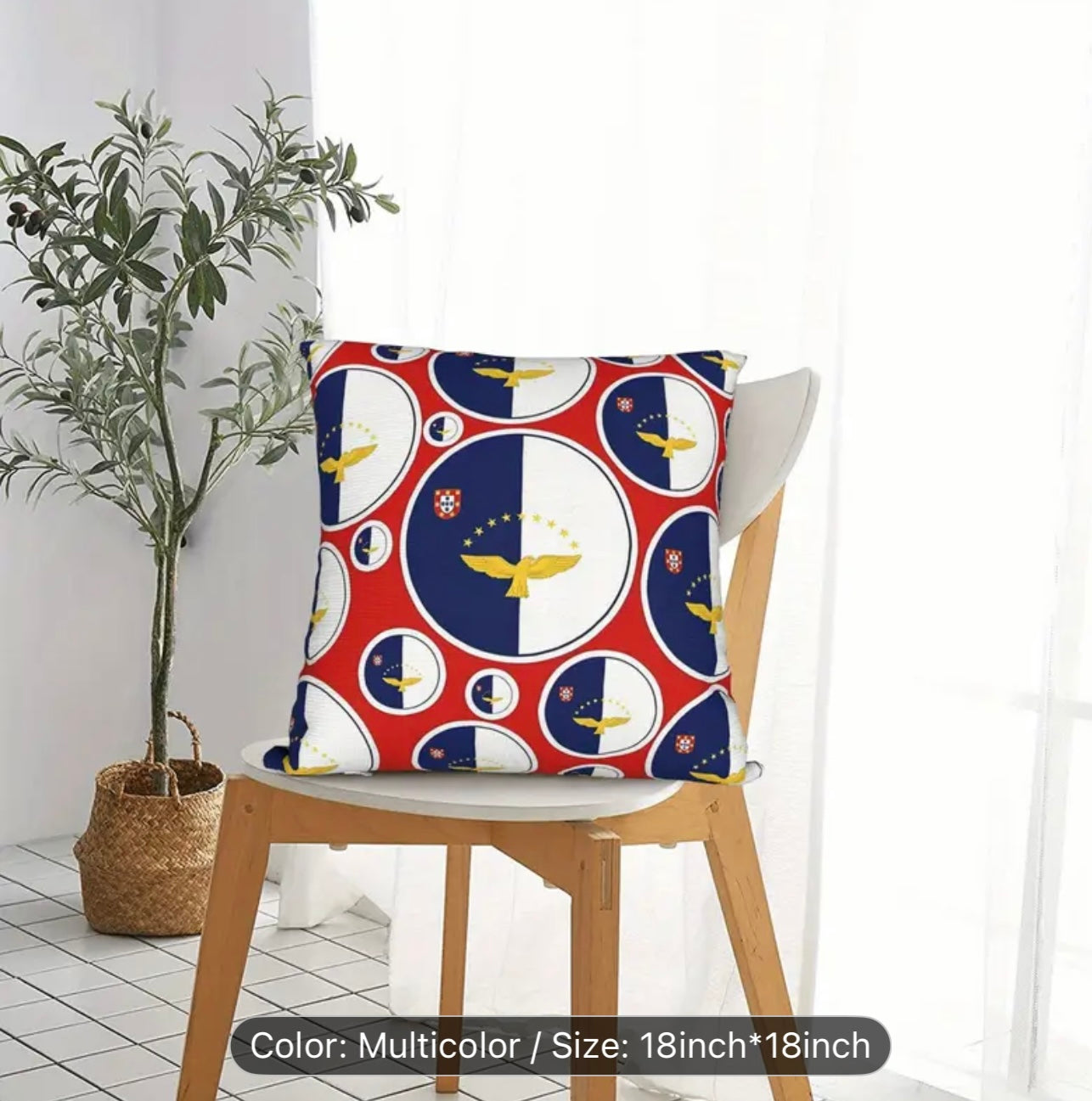 ACORES PILLOW WITH INSERT 18X18 DOUBLE SIDER