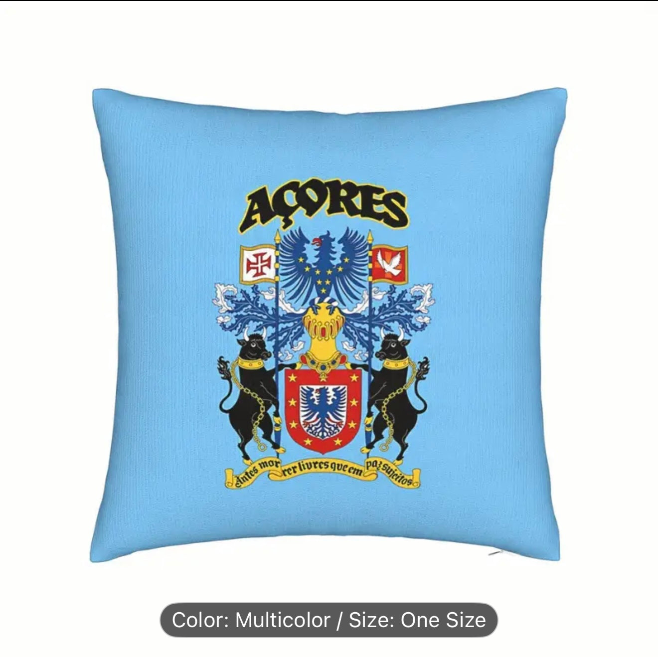 ACORES PILLOW BLUE WITH INSERT 18X18 DOUBLE SIDER