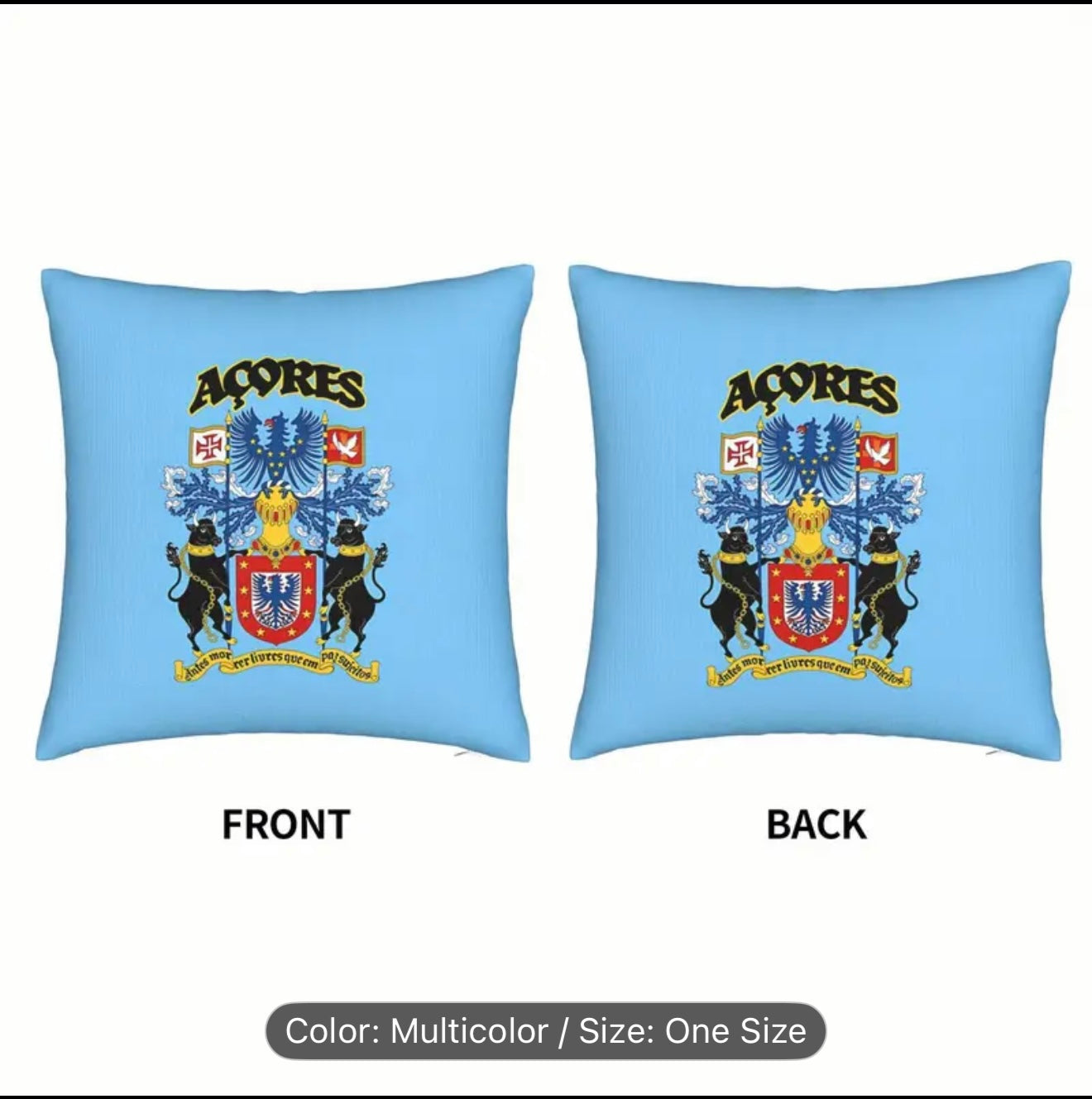 ACORES PILLOW BLUE WITH INSERT 18X18 DOUBLE SIDER