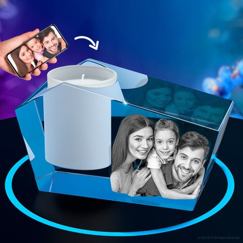 Personalized 3D Crystal Candle Holders