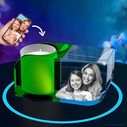 Personalized 3D Crystal Candle Holders