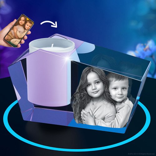 Personalized 3D Crystal Candle Holders